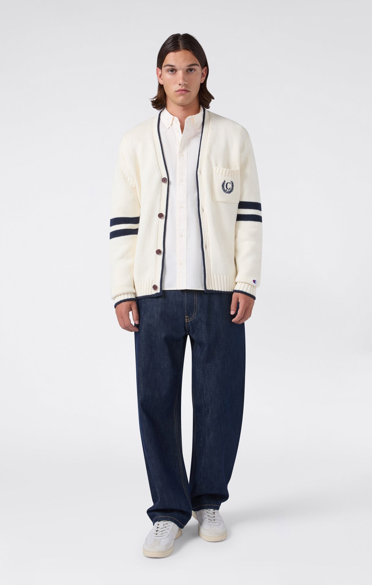 Champion Cardigan unisex bianco