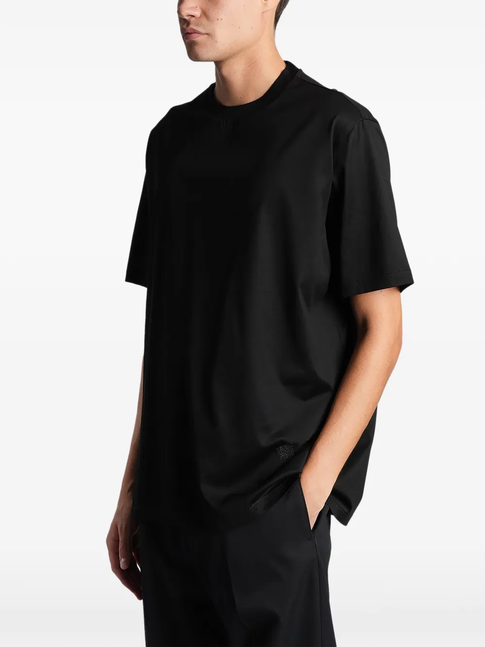 LWBR t-shirt oversize con collo lupetto nera uomo
