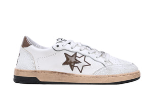 2STAR Sneakers Week in pelle – Bianco e marrone | ViaMonte Shop