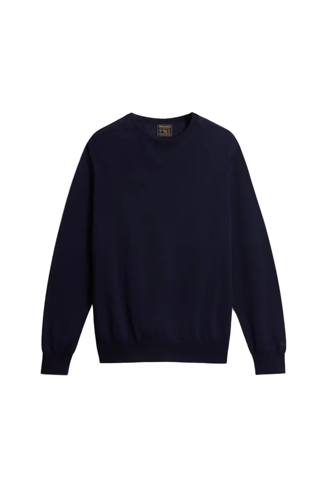 Woolrich Lambswool Crewneck Gg12 - Melton Blue