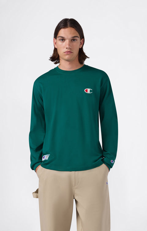 Champion Long Sleeve Crewneck T-Shirt verde