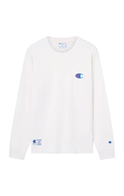 Champion Long Sleeve Crewneck T-Shirt bianca