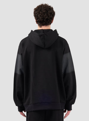 Felpa con Cappuccio GCDS Logo Spray Uomo - Nera/Grigia | ViaMonte Shop