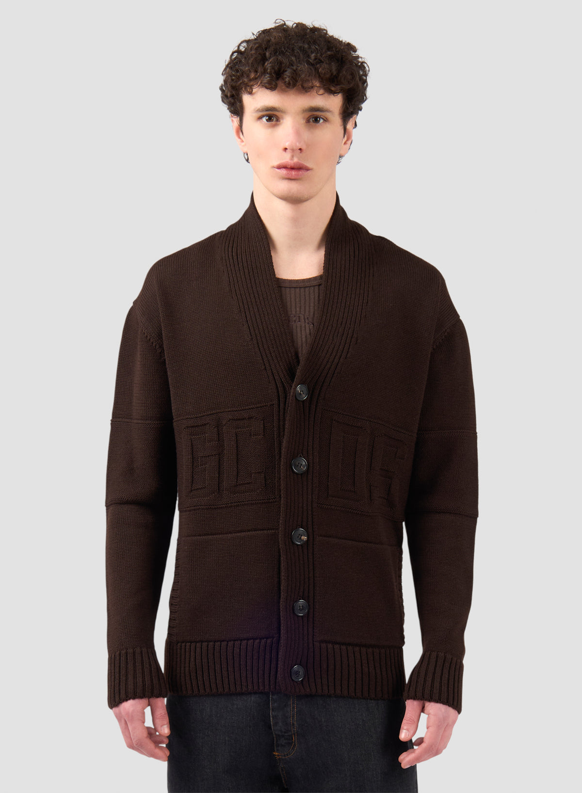 Cardigan GCDS Logo Uomo - Turkish Coffee/Marrone | ViaMonte Shop