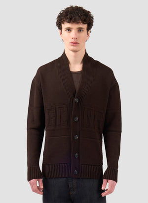 Cardigan GCDS Logo Uomo - Turkish Coffee/Marrone | ViaMonte Shop