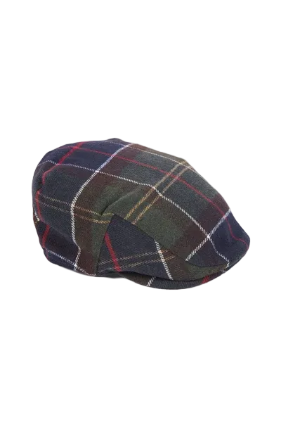 Barbour cappello coppola in lana fantasia verde tartan classico | ViaMonte Shop
