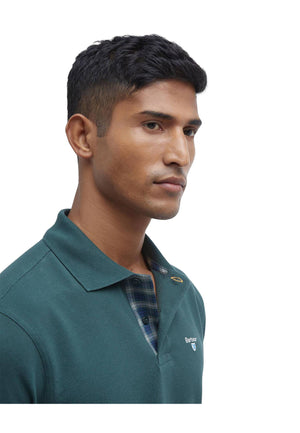 Polo uomo Barbour in pique di cotone verde | ViaMonte Shop