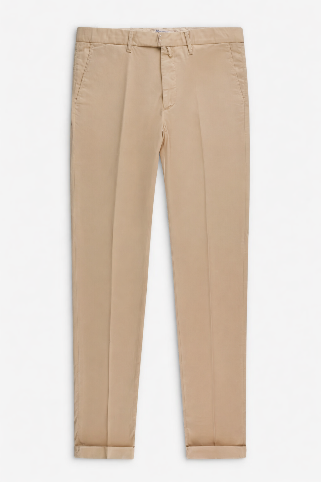 Pantalone uomo Portofino Quattro.Zero in cotone beige con risvolto