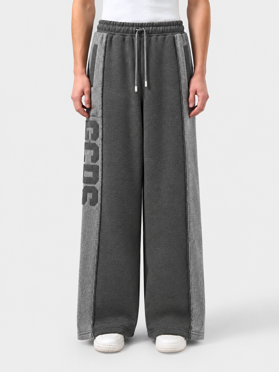 Joggers GCDS Band Logo Patch Uomo - Antracite/Grigio