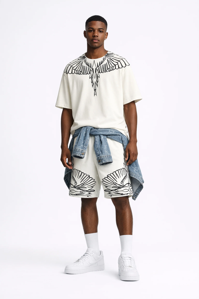 Bermuda unisex Marcelo Burlon County of Milan in cotone avorio