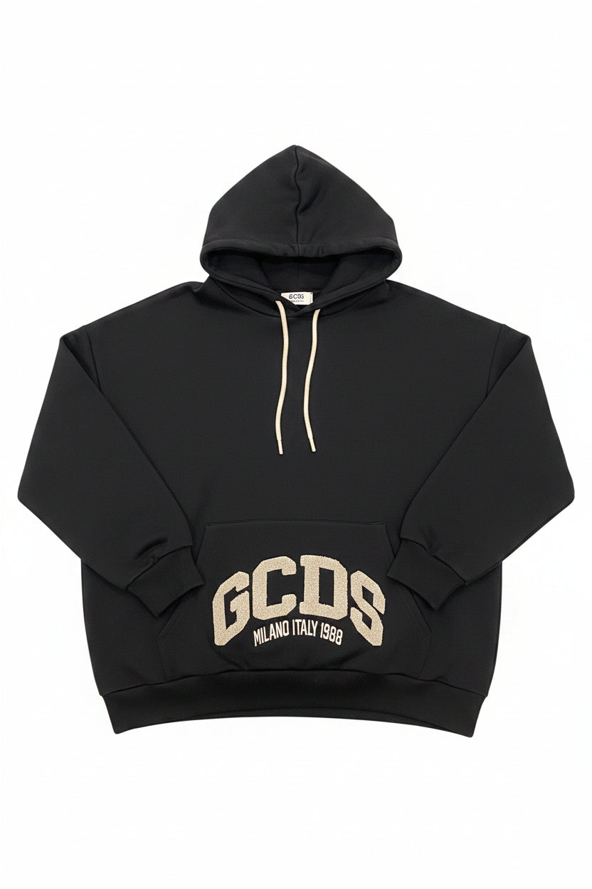 Felpa con cappuccio Logo Lounge Hoodie GCDS nera