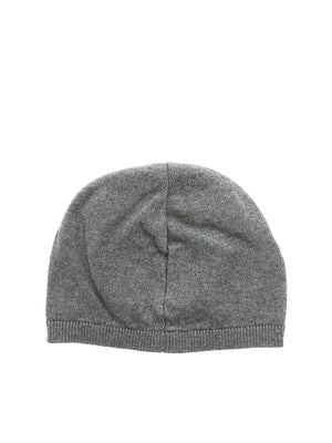 ViaMonte Shop | Emporio Armani cappello grigio neonato con patch in misto lana