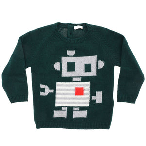 ViaMonte Shop | Pullover verde bosco bambino in lana vergine