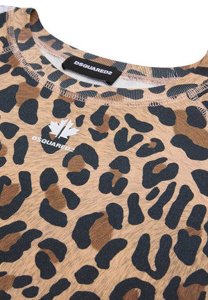 ViaMonte Shop | Dsquared2 teen felpa stampa animalier in misto cotone