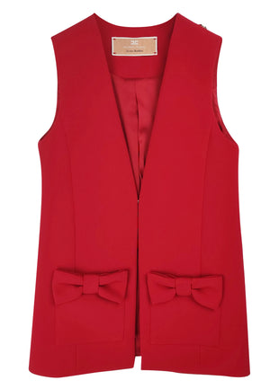 ViaMonte Shop | Elisabetta Franchi La Mia Bambina gilet bambina rubino in crepe