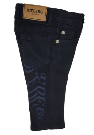 ViaMonte Shop | Ice Iceberg pantalone baby boy blu in bull di cotone