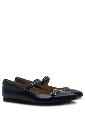 ViaMonte Shop | Twin Set teen ballerina nera in pelle