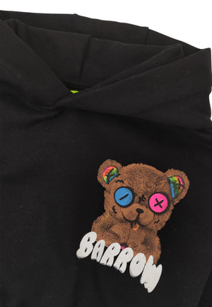 ViaMonte Shop | Barrow felpa nera bambina in cotone stampa teddy