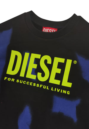ViaMonte Shop | Diesel Kid felpa smart over nera bambino in cotone