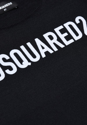 ViaMonte Shop | Dsquared2 maglia nera bambino in misto lana