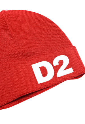 ViaMonte Shop | Dsquared2 cappello rosso ragazzo in misto lana