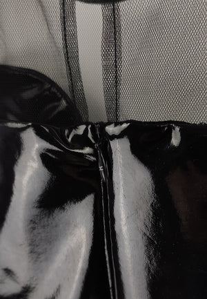 ViaMonte Shop | Elisabetta Franchi La Mia Bambina abito nero bambina in finta pelle lucida