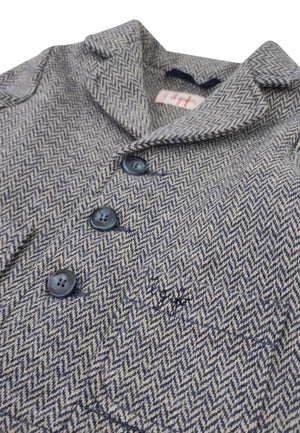 ViaMonte Shop | Il Gufo giacca a spina di pesce grigia neonato in felpa di cotone