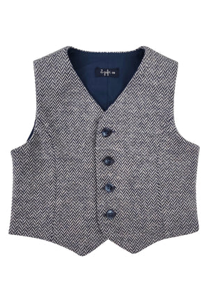 ViaMonte Shop | Il Gufo gilet a spina di pesce bambino in cotone