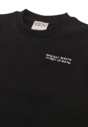 ViaMonte Shop | Marcelo Burlon County of Milan felpa nera bambino in cotone