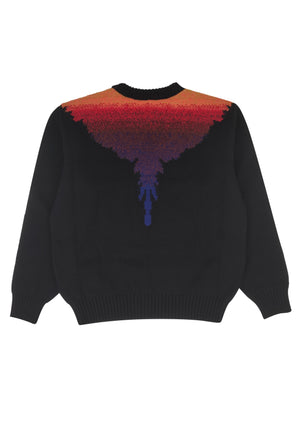 ViaMonte Shop | Marcelo Burlon County of Milan maglia nera bambino in pura lana