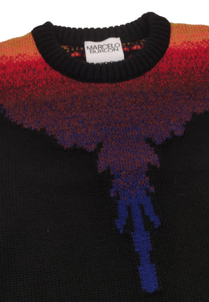ViaMonte Shop | Marcelo Burlon County of Milan maglia nera bambino in pura lana