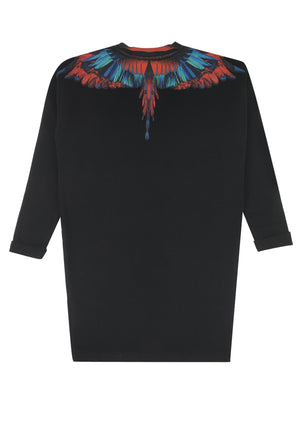 ViaMonte Shop | Marcelo Burlon County of Milan abito nero bambina in felpa di cotone