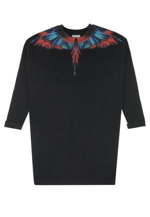 ViaMonte Shop | Marcelo Burlon County of Milan abito nero bambina in felpa di cotone