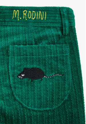 ViaMonte Shop | Mini Rodini pantalone verde svasato bambino in velluto a coste