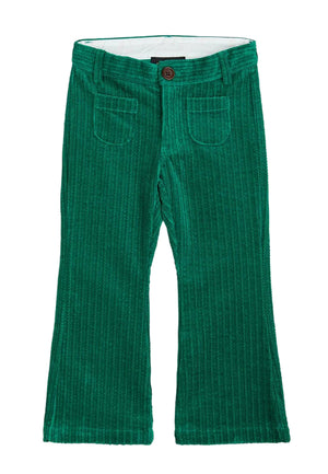 ViaMonte Shop | Mini Rodini pantalone verde svasato bambino in velluto a coste