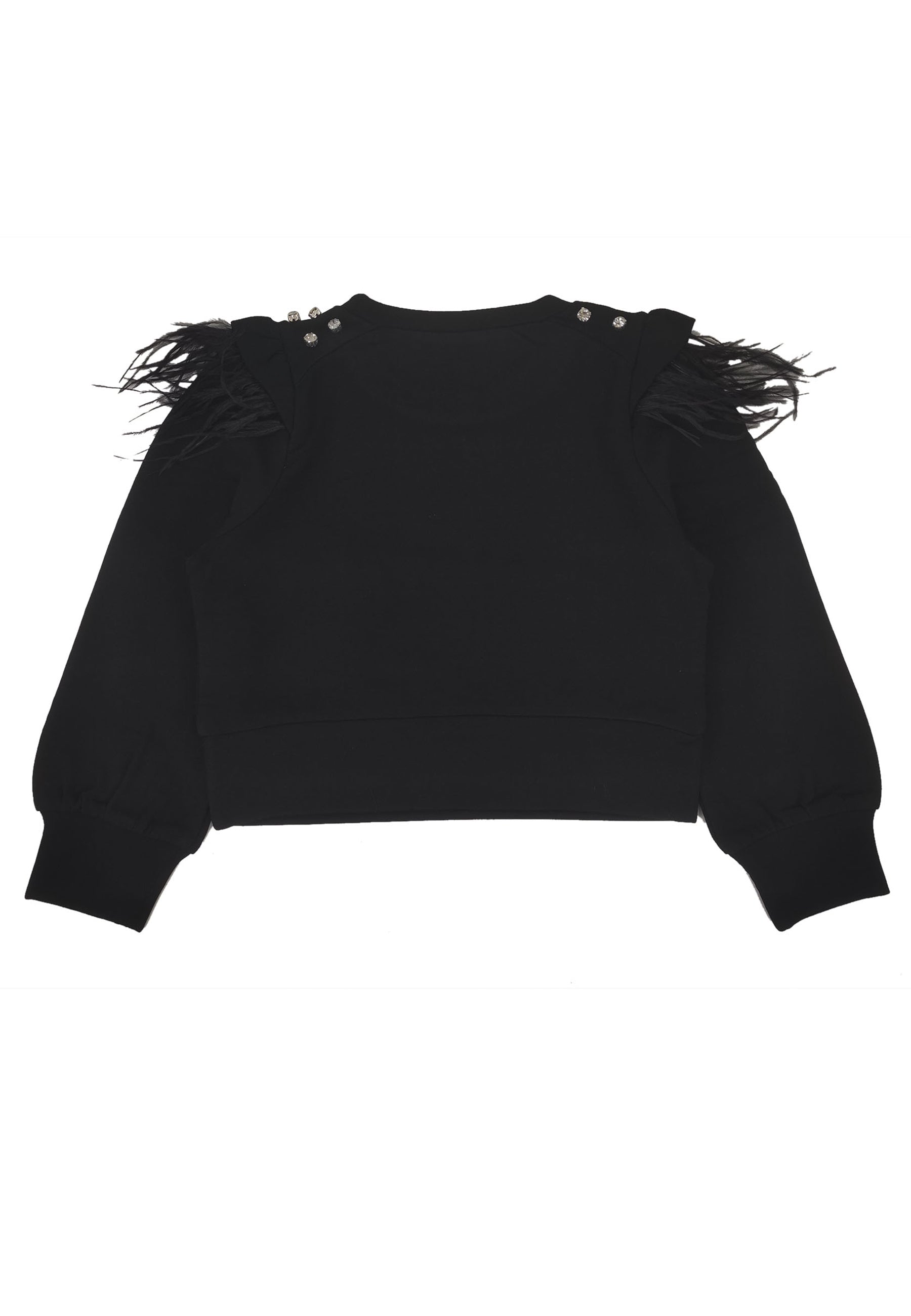 ViaMonte Shop | Miss Blumarine felpa nera bambina con applicazioni