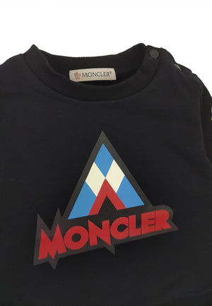 ViaMonte Shop | Moncler Enfant felpa blu neonato in cotone