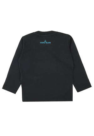 ViaMonte Shop | Stone Island t-shirt blu ragazzo in jersey di cotone