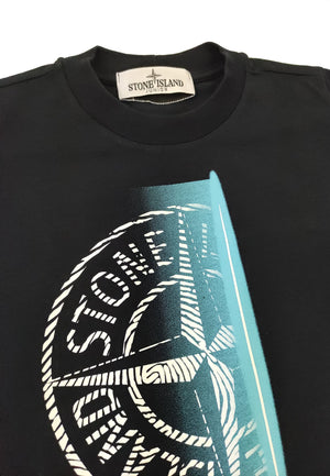 ViaMonte Shop | Stone Island t-shirt blu ragazzo in jersey di cotone