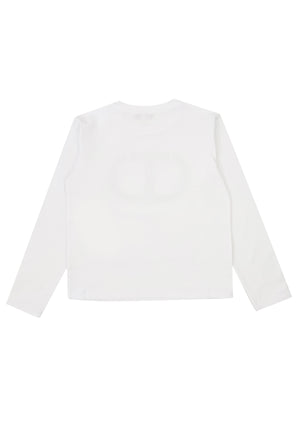 ViaMonte Shop | Twin Set bambina t-shirt bianca in jersey di cotone