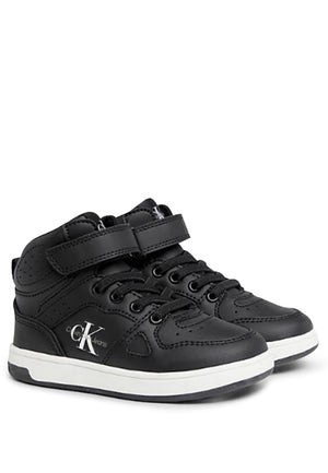 ViaMonte Shop | Calvin Klein Jeans sneakers alta nera bambino in pelle