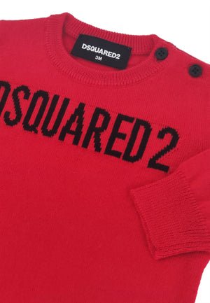ViaMonte Shop | Dsquared2 maglia rossa neonato in misto lana