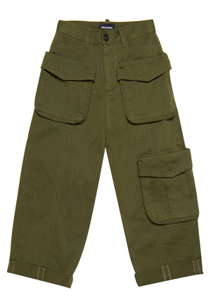 ViaMonte Shop | Dsquared2 pantalone verde bambina in cotone
