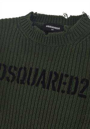 ViaMonte Shop | Dsquared2 maglia verde bambino in misto cotone