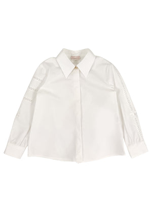 ViaMonte Shop | Elisabetta Franchi camicia bianca bambina in cotone
