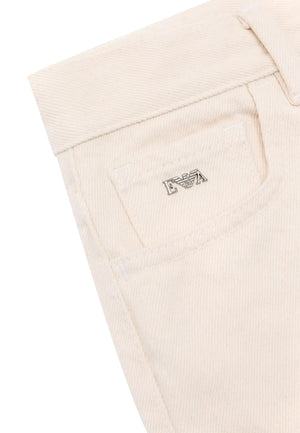 Emporio Armani jeans beige bambino in denim | ViaMonte Shop