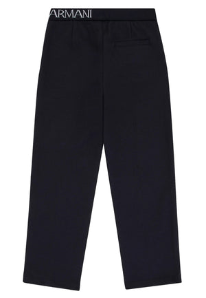 ViaMonte Shop | Emporio Armani pantalone blu navy bambino in misto viscosa
