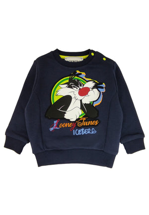 ViaMonte Shop | Iceberg felpa blu neonato in cotone