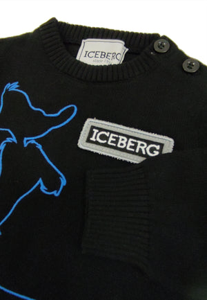 ViaMonte Shop | Iceberg maglia nera neonato in cotone