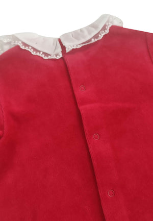 ViaMonte Shop | Il Gufo completo rosso neonata in cotone